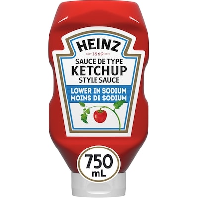 Heinz Bouteille De Ketchup Aux Tomates À Faible Teneur En Sodium 750 ml, 0,67 $/100ml