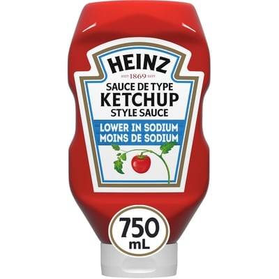 Heinz Bouteille De Ketchup Aux Tomates À Faible Teneur En Sodium 750 ml, 0,80 $/100ml