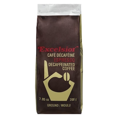 Excelsior Decaffeinated Coffee Espresso Ground 200 g, $3.40/100g
