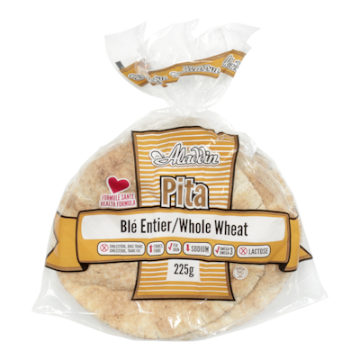 Montréal Pita Pain pita de blé entier Aladdin 225 g, 1,02 $/100g