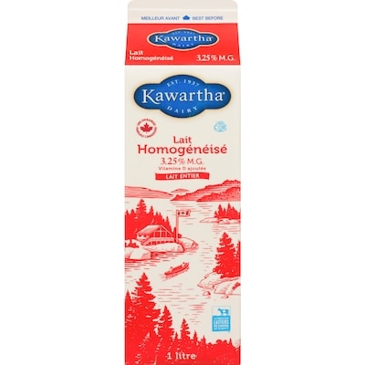 Kawartha Lait homogénéisé vitamine D ajoutée 1 l, 0,42 $/100ml