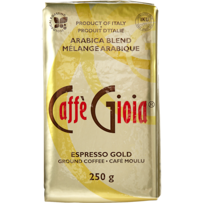 Gioia Café espresso Gioia emballage doré 250 g, 1,80 $/100g