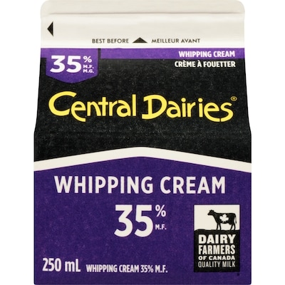 Central Dairies 35% Whipping Cream 250 ml, $1.14/100ml