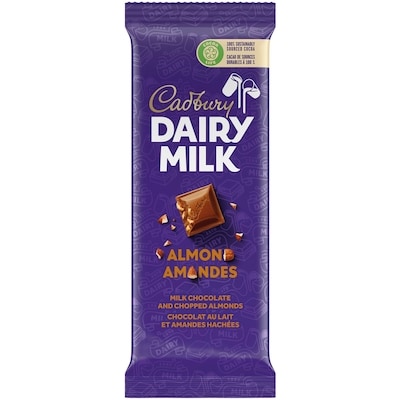 Cadbury Dairy Milk, Almond, Milk Chocolate and Chopped Almonds, Chocolate Bar 100 g, $2.99/100g