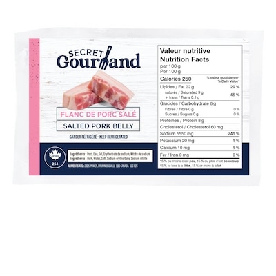 null Salted Pork Belly $15.43/1kg $7.00/1lb