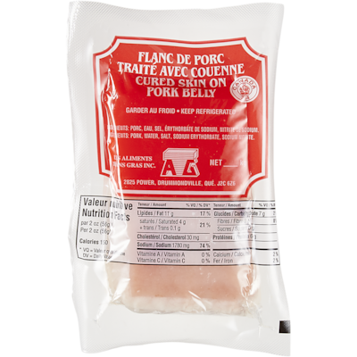 null Flanc de porc salé 15,43 $/1kg 7,00 $/1lb