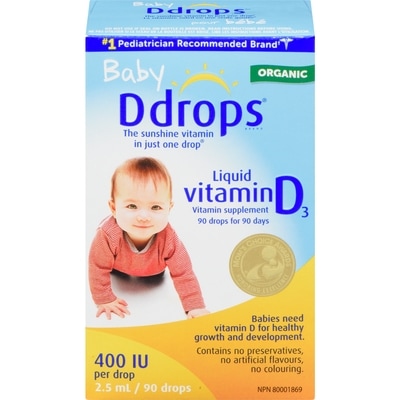 Ddrops Baby Liquid Vitamin D3 400 IU 2.5 ml, $639.60/100ml