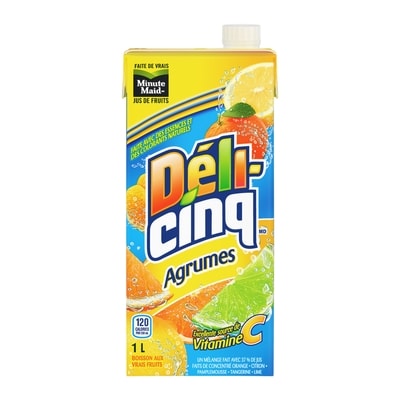 Déli-cinq agrumes Carton 1 l, 0,20 $/100ml
