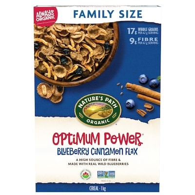 Nature's Path Organic Optimum Power Blueberry Cinnamon Flax Cereal 1 kg, $1.50/100g