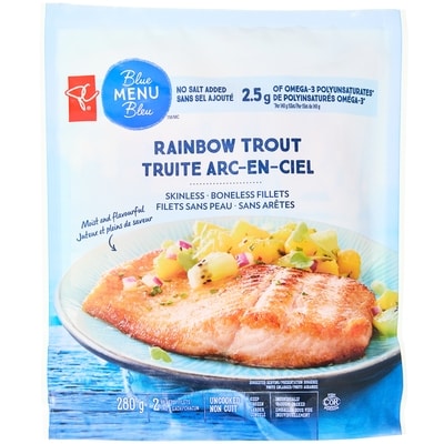 PC Menu Bleu Filets de truite arc-en-ciel sans peau et sans arêtes Menu bleu 280 g, 5,71 $/100g