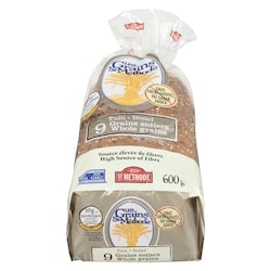 St Méthode Pain 9 grains sans gras ni sucre ajoutés 600 g, 0,75 $/100g