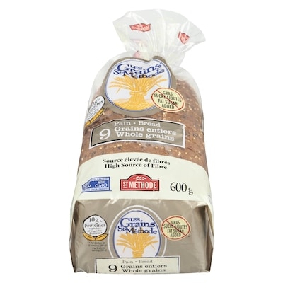 St Méthode Pain 9 grains sans gras ni sucre ajoutés 600 g, 0,83 $/100g