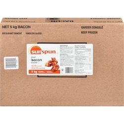 Sunspun Bacon en tranches 5 kg, 1,48 $/100g