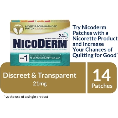 Nicoderm Clear Patches, Step 1 14 ea, $5.14/1ea