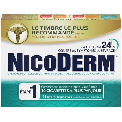 Nicoderm Timbres transparents étape 1 14 ea, 5,29 $/1ch