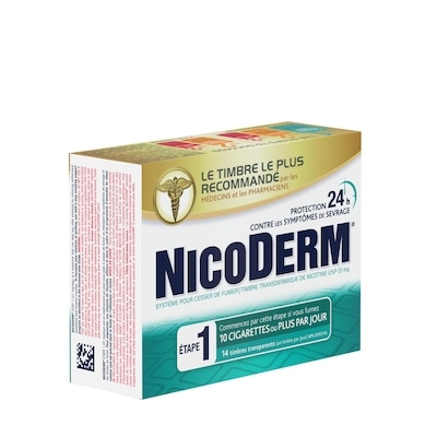 Timbres transdermiques transparents de nicotine Étape 1, 21 mg