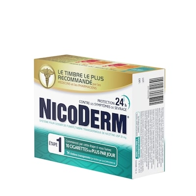 Timbres transdermiques transparents de nicotine Étape 1, 21 mg