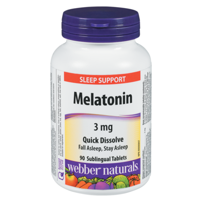 Webber Naturals Melatonin 3mg 90 ea, $0.07/1ea
