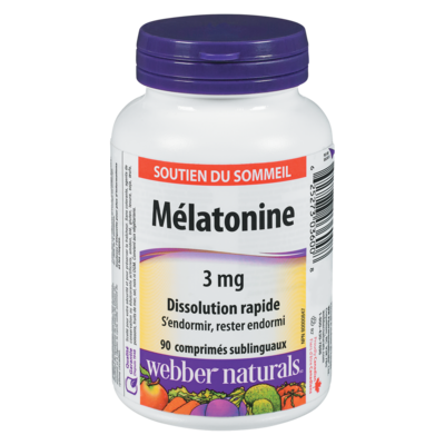 Webber Naturals Mélatonine 3 mg 90 ea, 0,07 $/1ch
