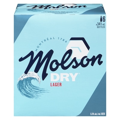 Molson Dry Beer (ID required at pick-up) 6x341.0 ml, $0.59/100ml