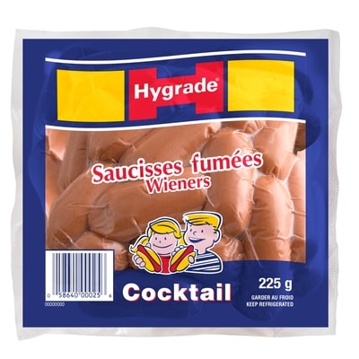 Hygrade Saucisses fumées cocktail 225 g, 1,56 $/100g