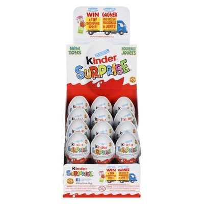 Kinder Œuf en chocolat au lait SURPRISE® avec jouets, classique, lot de  24 ouefs 24x20.0 g, 7,08 $/100g