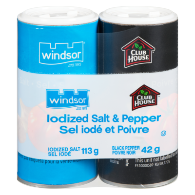 Windsor Iodized Salt & Pepper 155 g, $4.06/100g