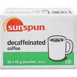 Sunspun Decaffeinated Coffee 32x43.0 g, $4.00/100g