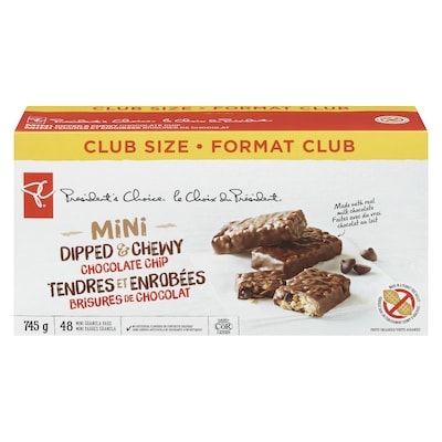 President's Choice Mini Dipped & Chewy Chocolate Chip Granola Bars 745 g, $2.68/100g