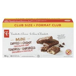 le Choix du Président Mini barres tendres et enrobées, brisures de chocolat 745 g, 2,68 $/100g