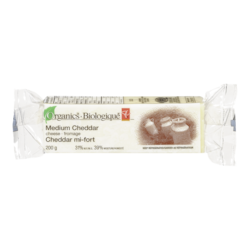 PC Biologique Fromage Cheddar Mi-Fort 200 g, 4,00 $/100g
