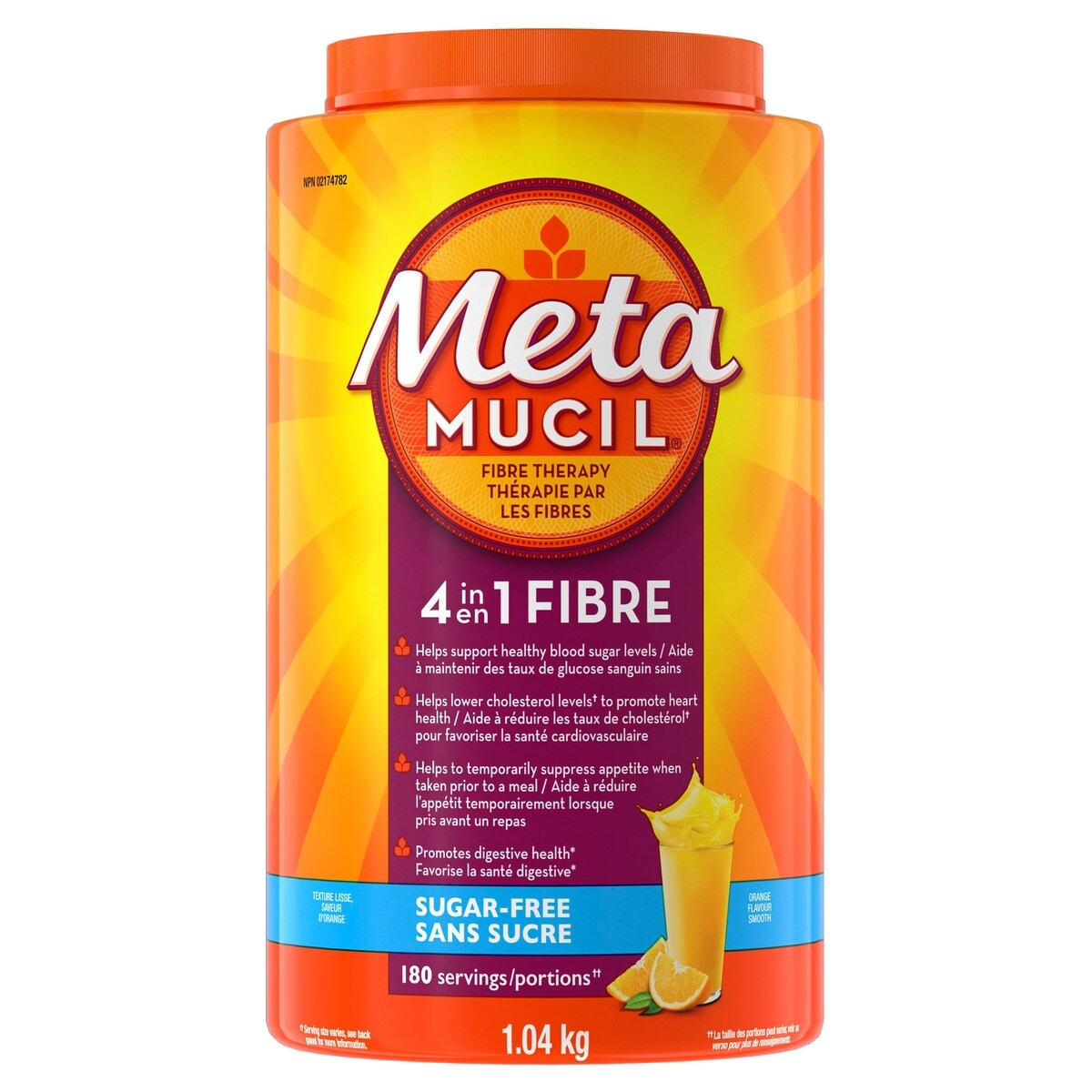 Metamucil Fibres Multisanté orange sans sucre 1 kg, 4,33 $/100g