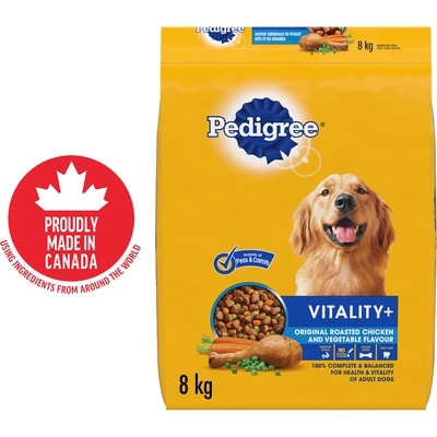 Pedigree Vitality+ Dry Food For Adult Dogs Roasted Chicken And Vegetable Flavour 8 kg, $0.37/100g