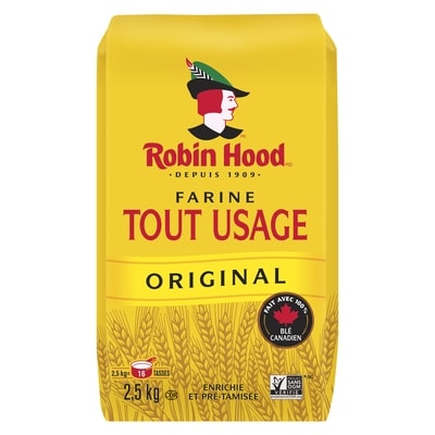 Robin Hood Farine tout usage original 2.5 kg, 0,26 $/100g