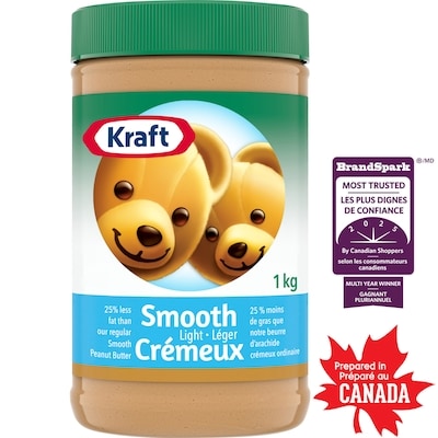 Kraft Beurre d'arachide crémeux léger 1 kg, 0,75 $/100g