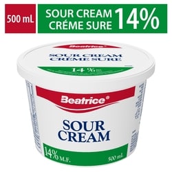 Beatrice 14% Sour Cream 500 ml, $0.82/100ml