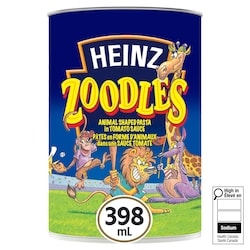 Heinz Zoodles Animal Shaped Pasta With Tomato Sauce 398 ml, $0.55/100ml