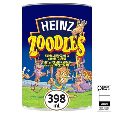 Heinz Zoodles Animal Shaped Pasta With Tomato Sauce 398 ml, $0.50/100ml