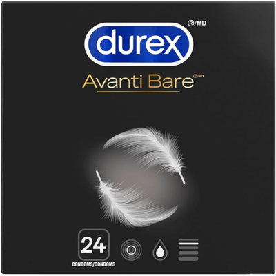 Durex Condoms en latex ultra-fins Avanti Bare 24 ea, 1,08 $/1ch