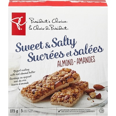 President's Choice Sweet and Salty Almond Chewy Nut Bars 175 g, $2.28/100g