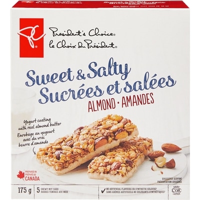 President's Choice Sweet and Salty Almond Chewy Nut Bars 175 g, $2.28/100g