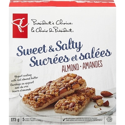 le Choix du Président Barres tendres aux noix sucrées et salées, amandes 175 g, 2,28 $/100g