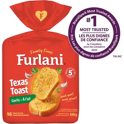 Furlani Ready Bake Garlic Toast Texas-Style Bread 16x40.0 g, $0.78/100g