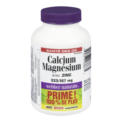 Webber Naturals Calcium magnésium avec zinc 200 ea, 0,04 $/1ch