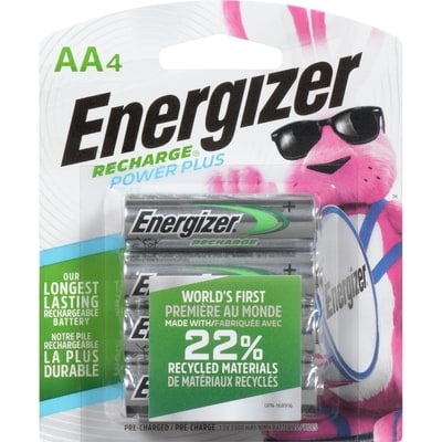 Energizer Power Plus Rechargeable AA4 Batteries 1 ea, $2.87/1ea