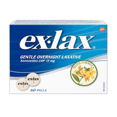 Ex-Lax Comprimés, doux laxatif de nuit 60 ea, 0,33 $/1ch