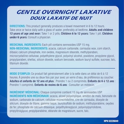 Comprimés, doux laxatif de nuit