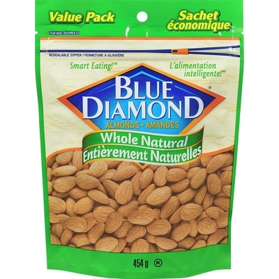 Blue Diamond Whole Natural Almonds 454 g, $3.30/100g