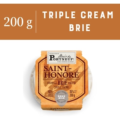 Alexis Portneuf Saint-Honoré Triple Cream Brie Cheese 200 g, $5.25/100g