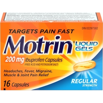 Motrin 200 Mg Liquid Gels 16 ea, $0.44/1ea